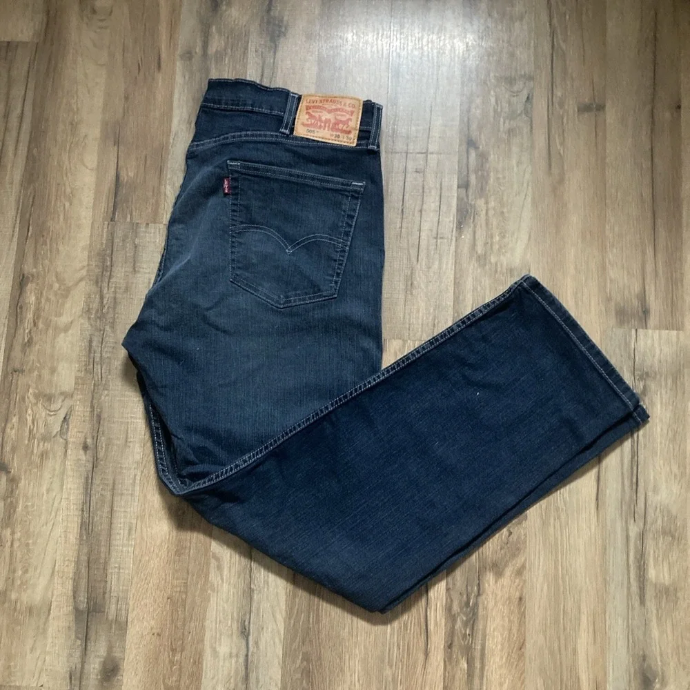 Levis 505 Men's Jeans Mens Size 38x30 Dark Wash Blue Denim Stretch